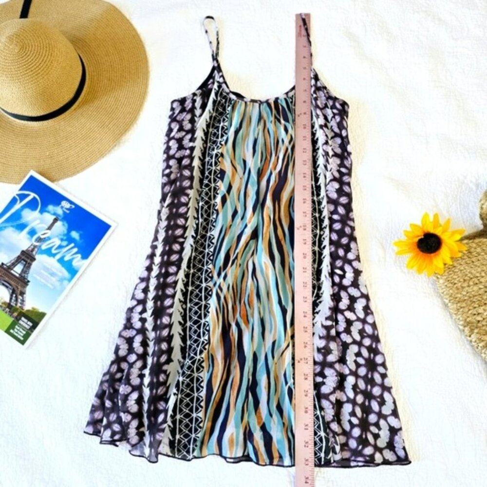 Express Boho Sleeveless A-Line Mini Dress Multicolor Sundress Beach Vacation XS - Picture 2 of 13